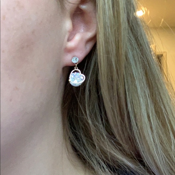 Rose Gold Heart Earrings - Picture 2 of 4